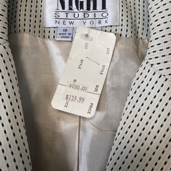 Vintage women’s jacket blazer Night Studio beige tan fitted plus size 18 NWT - Picture 2 of 4